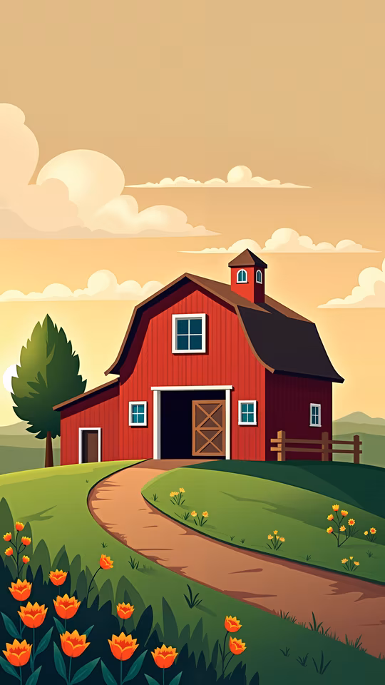 Red Barn Illustration