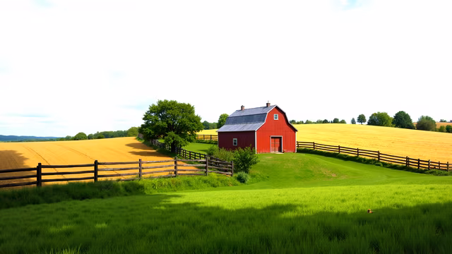 Red Barn in Golden Fields