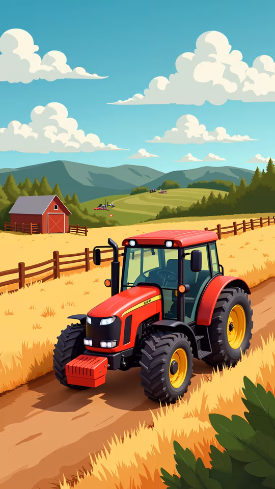 Red Tractor Illustration