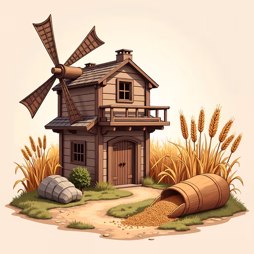 Rustic Windmill Illustration
