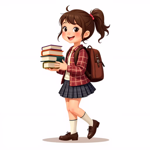 Schoolgirl with Books
