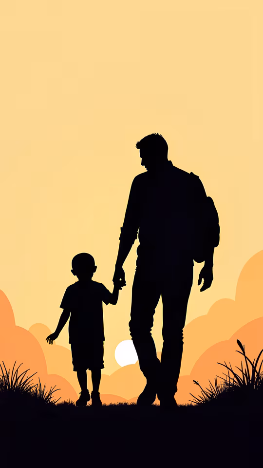 Silhouette of Father and Son