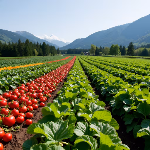 Tomato Field Illustration