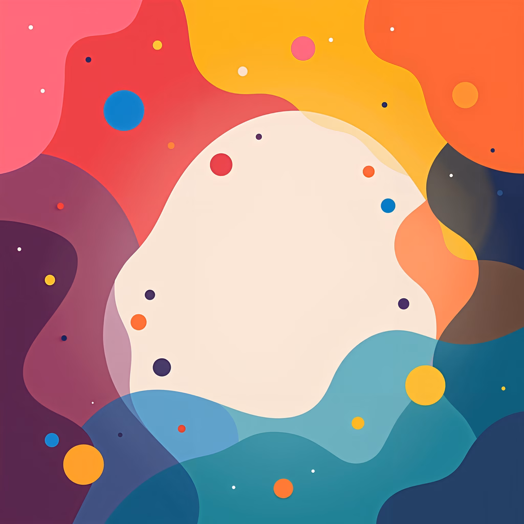 Vibrant abstract illustration with flowing colors and dynamic shapes.