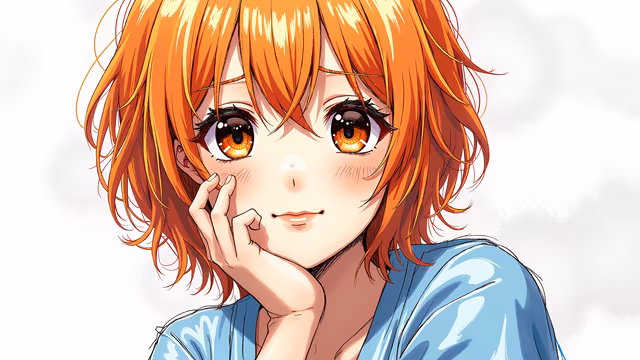 Anime Girl with Orange Hair