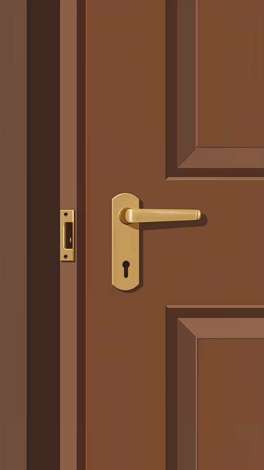 Brown Door Illustration