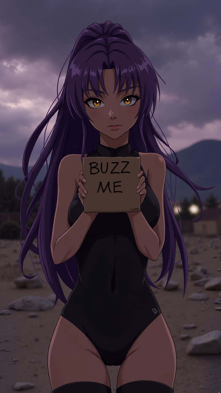 Illustration of a character holding a 'BUZZ ME' sign against a dramatic evening sky.