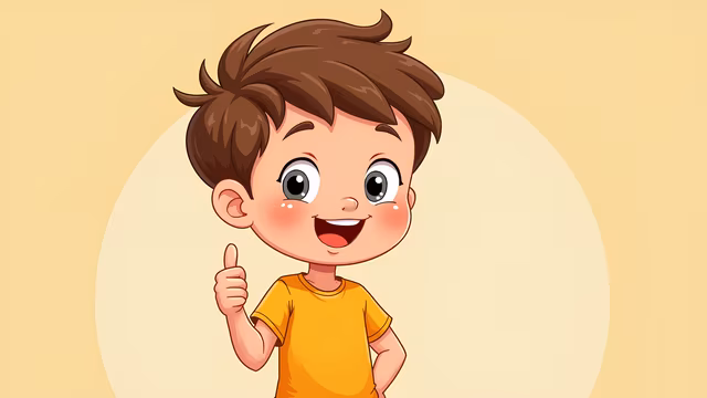 Cartoon Boy Giving Thumbs Up