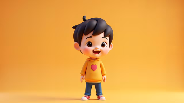 Cartoon Character with Heart Hoodie