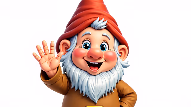 Cartoon Gnome Waving