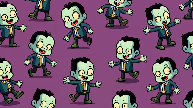 Cartoon Zombie Businessmen