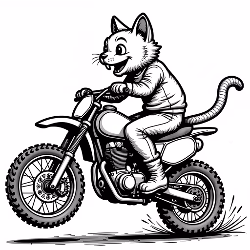Cat Riding Motorcycle