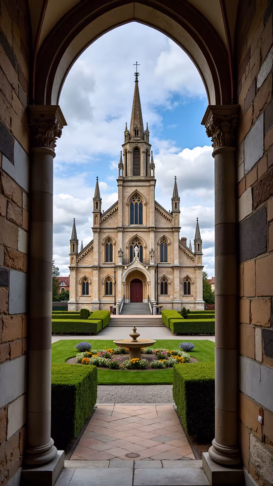 Church Through Archway