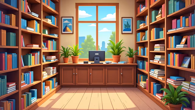 Cozy Library Illustration