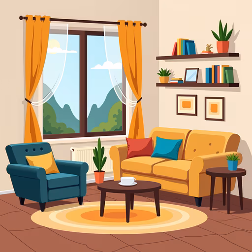 Cozy Living Room Illustration