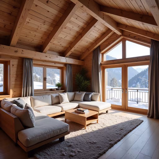 Cozy Wooden Cabin Interior