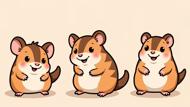 Cute Cartoon Hamsters