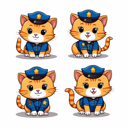 Cute Cats in Police Uniforms