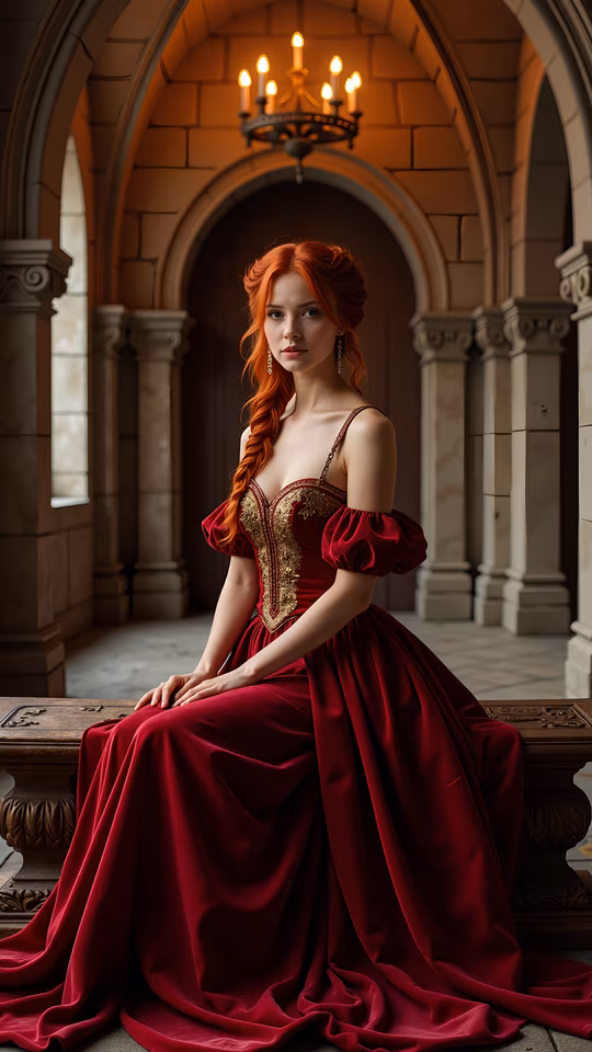 Elegant Red Dress Portrait