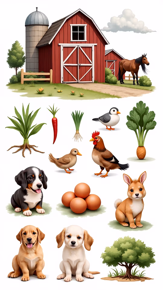 Farm Life Illustration