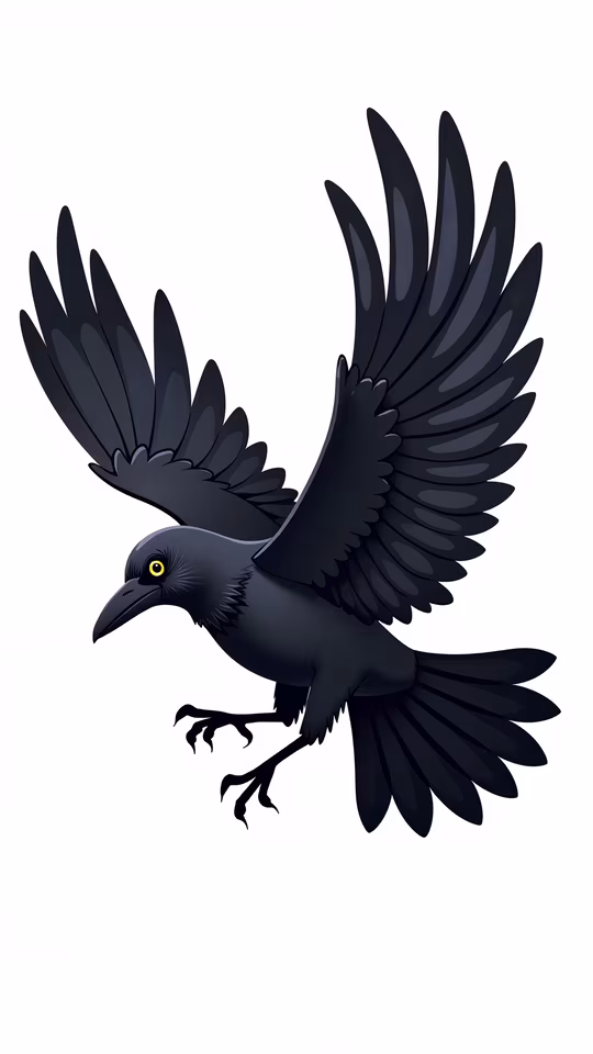 Flying Crow Illustration