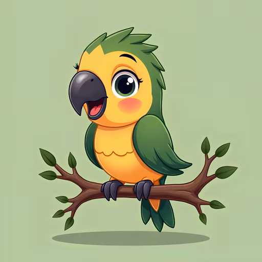 Happy Parrot Illustration