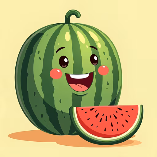 Happy Watermelon Illustration