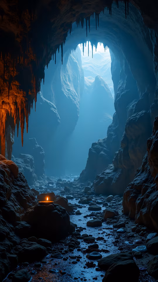 Mysterious Cave Interior