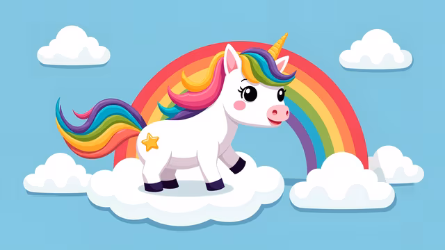 Rainbow Unicorn Illustration