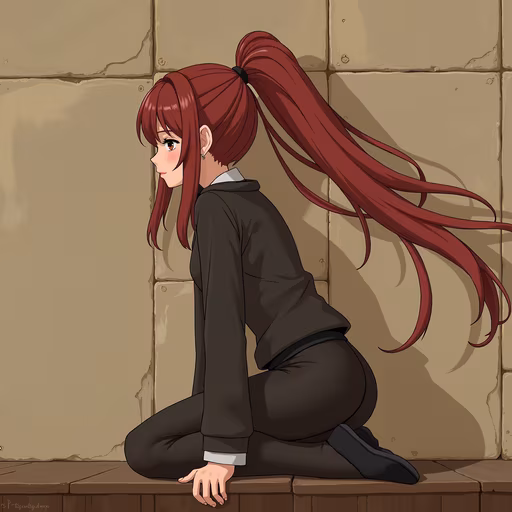 Red-haired Girl Sitting