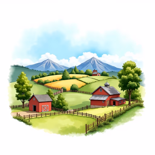 Rustic Farm Illustration