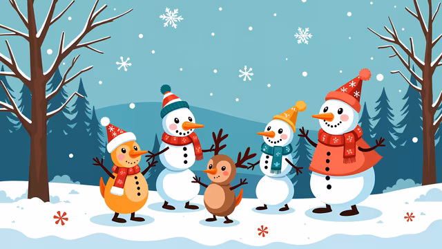 Snowman Family Illustration