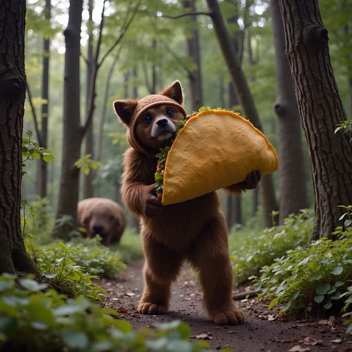 Taco Bear in the Woods