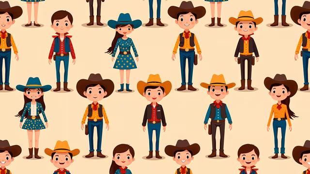Western Kids Illustration