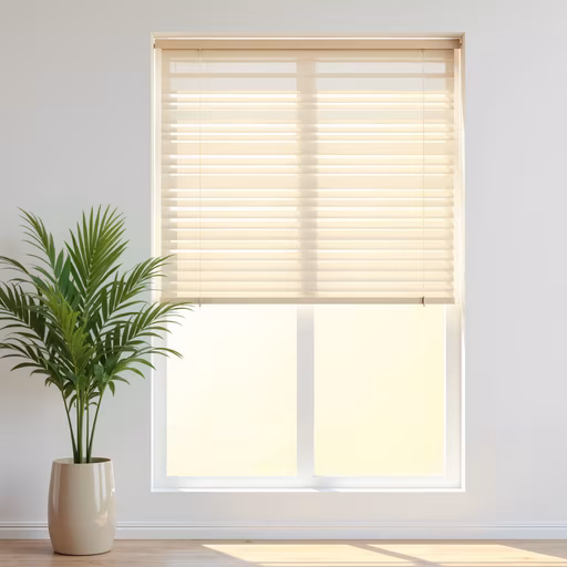 Window with Blinds and Plant