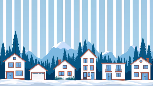Winter Village Illustration