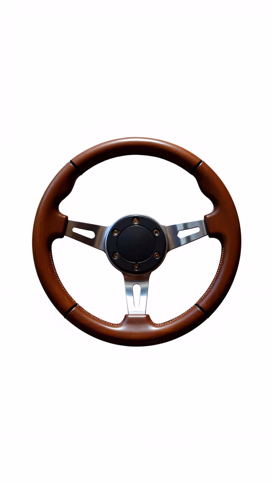 Wooden Steering Wheel Illustration