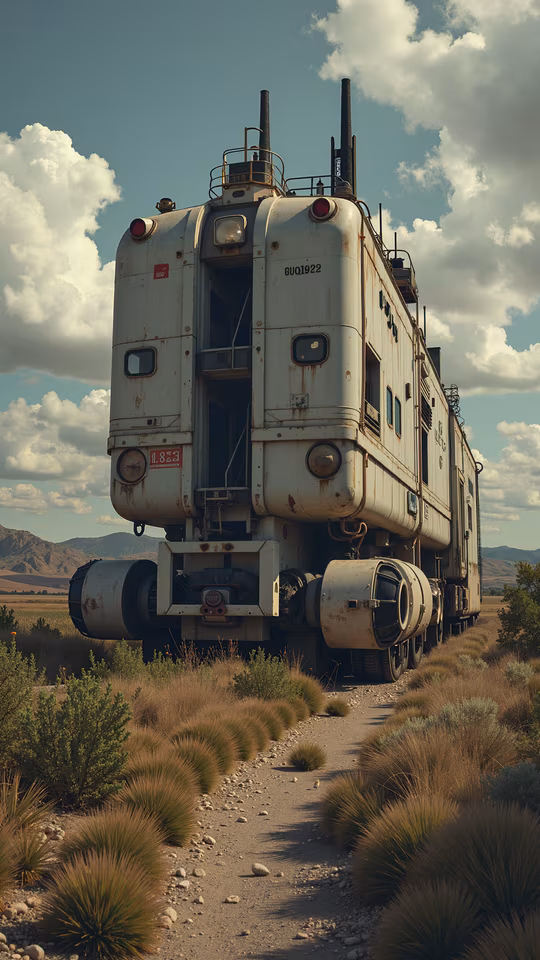 Abandoned Train in Desert
