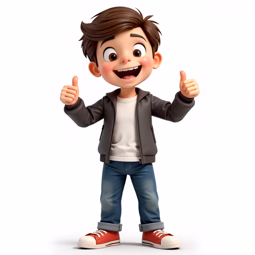 Cartoon Boy Giving Thumbs Up
