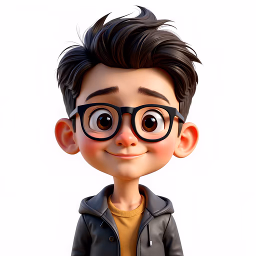 Cartoon Boy with Glasses