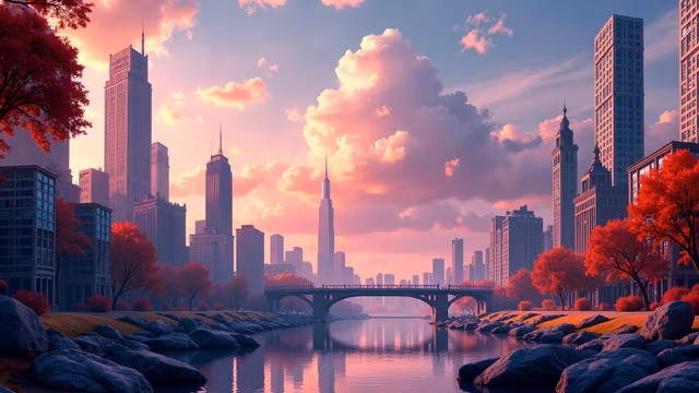 Cityscape at Sunset