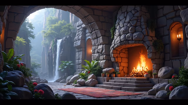 Cozy Fireplace Illustration