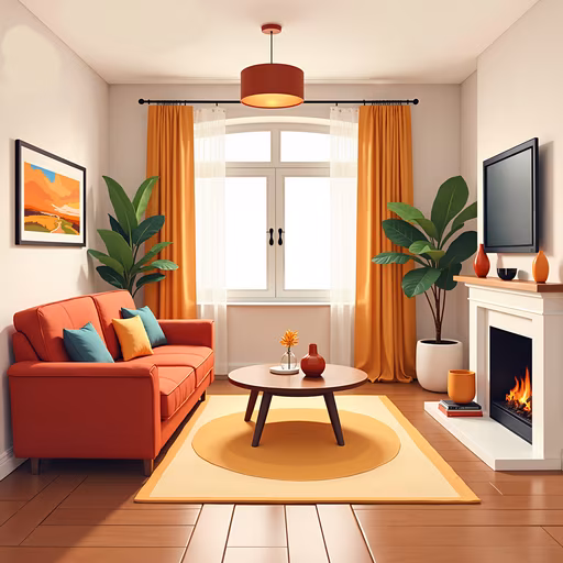 Cozy Living Room Illustration