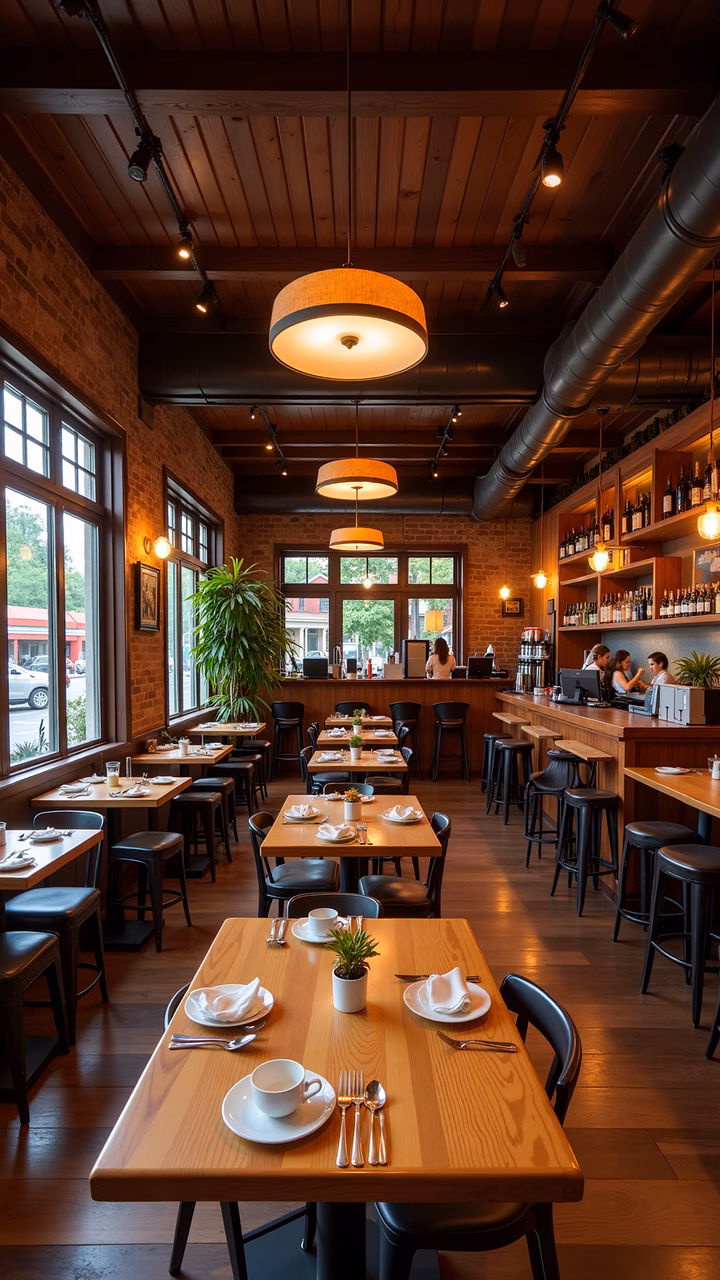 Warm, rustic, cozy, dining, interior design
