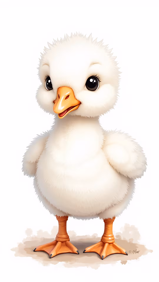 Cute Baby Duck Illustration
