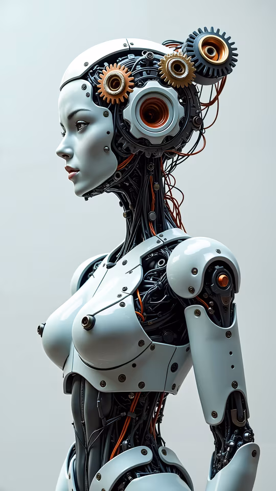 Cyborg Woman Illustration