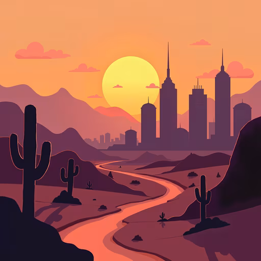 Desert Cityscape Illustration
