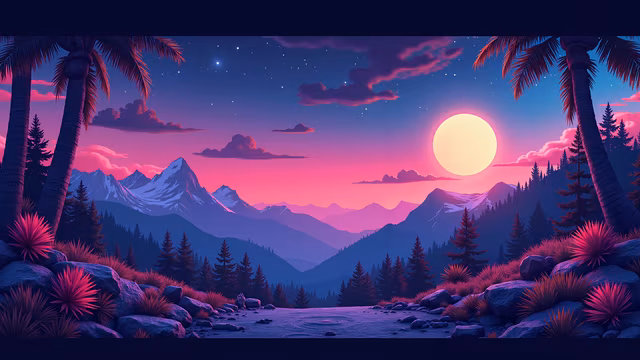 Dreamy Sunset Illustration