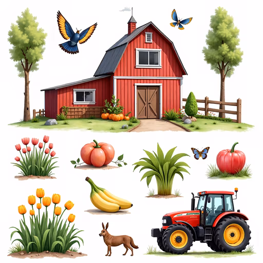Farm Life Illustration