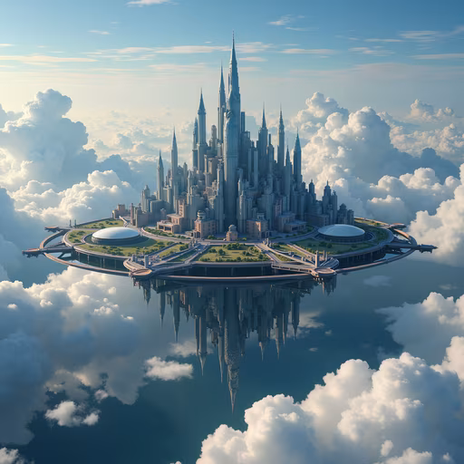 Floating Cityscape Illustration